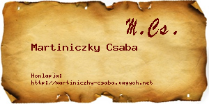 Martiniczky Csaba névjegykártya