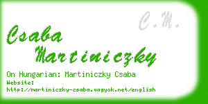 csaba martiniczky business card